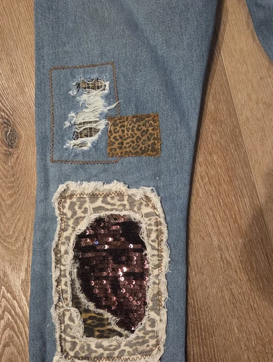 LEVI Button Fly 501 32x34 Upcycled Patchwork Jeans By ThreadsReclaimed - Picture 16 of 16